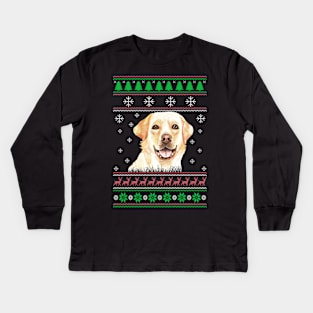 Cute Labrador Retriever Dog Lover Ugly Christmas Sweater For Women And Men Funny Gifts Kids Long Sleeve T-Shirt